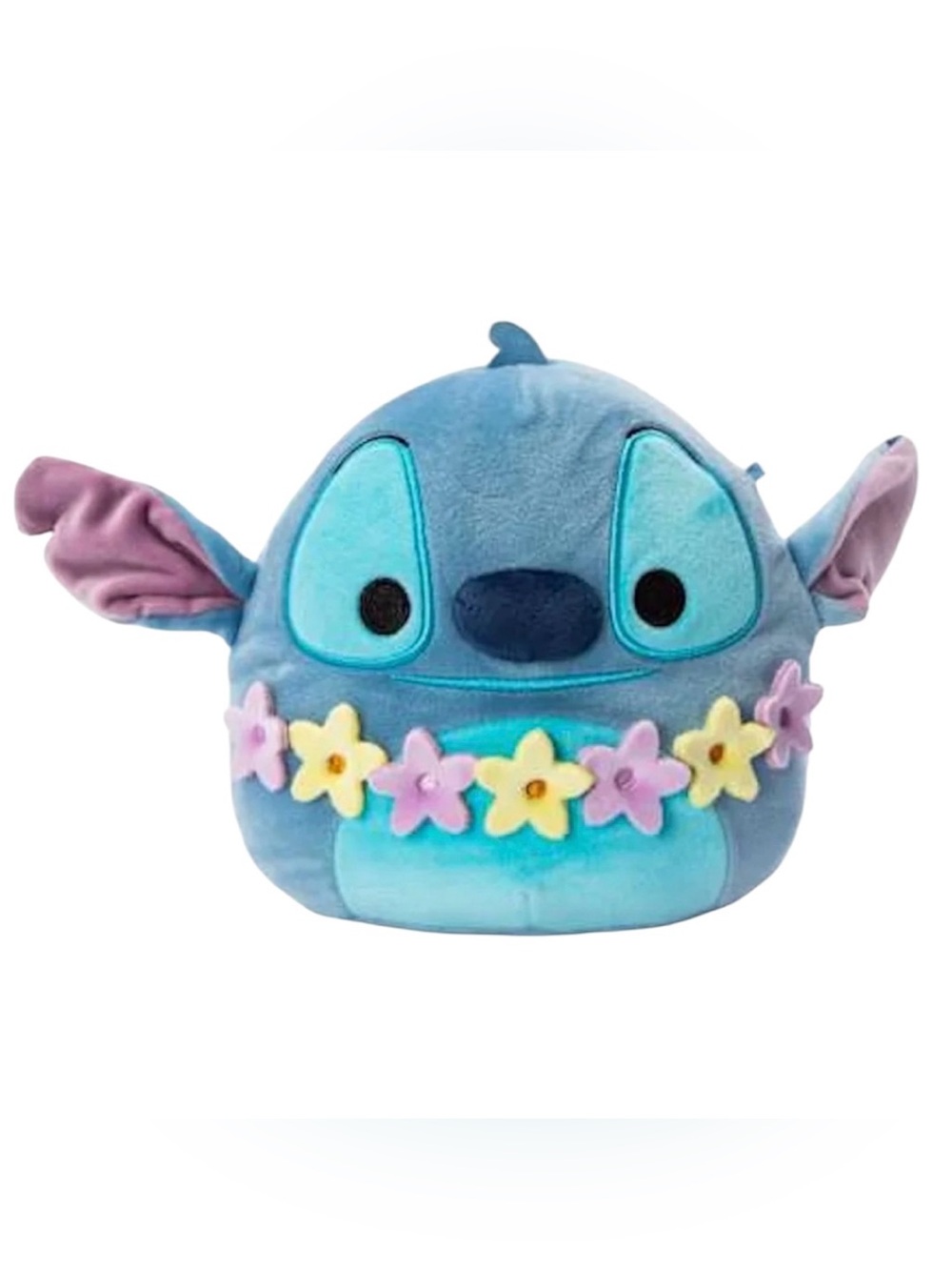 Disney Blue Stitch Squishmallow with Pastel Flower Garland - 5 inches - NWT